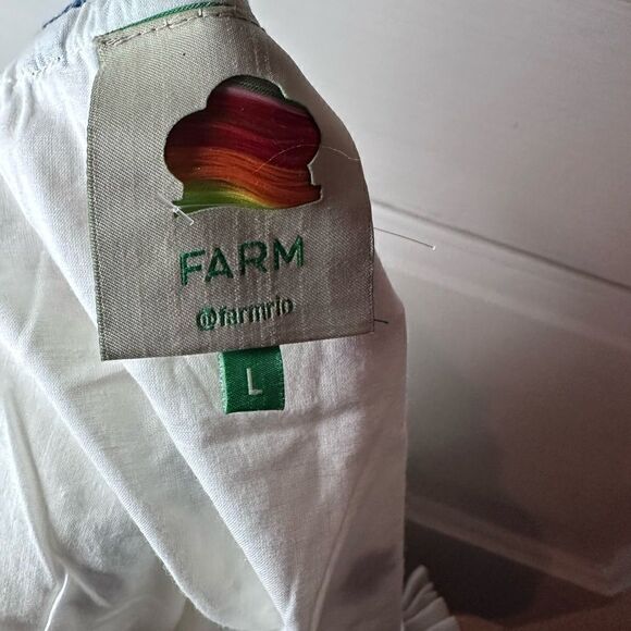 FARM RIO Blue Flowers Long Sleeve Crop Top Size Large - Picture 9 of 11